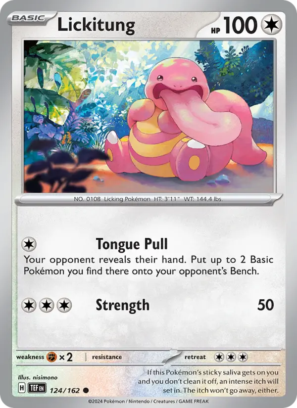 Lickitung Reverse Holo 124/162 Temporal Forces Pokémon Card