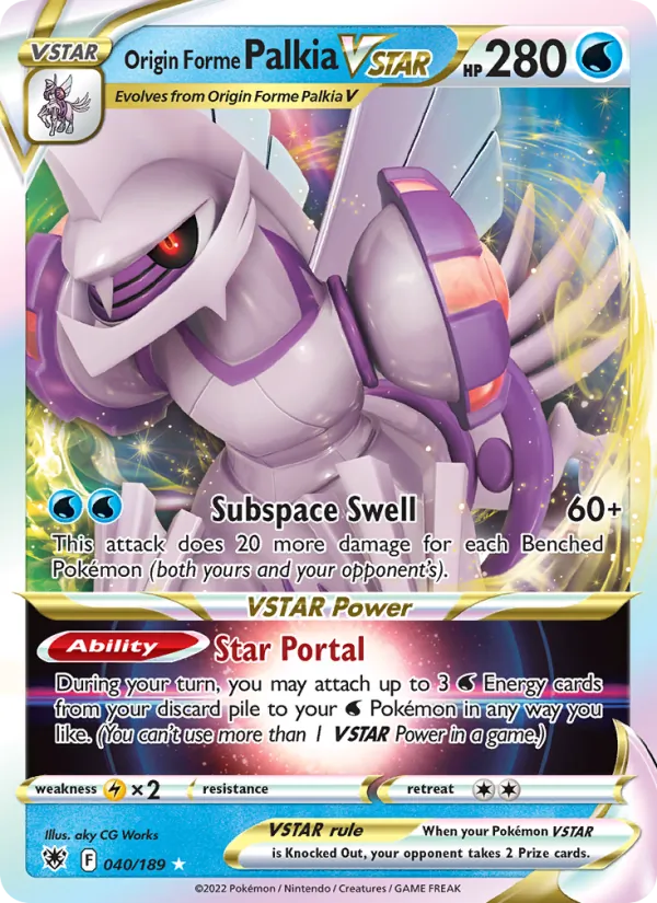 Origin Forme Palkia VSTAR Holo 040/189 Astral Radiance Pokémon Card