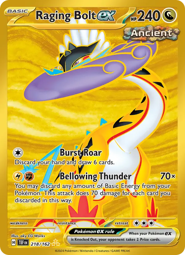 Raging Bolt ex Holo 218/162 Temporal Forces Pokémon Card