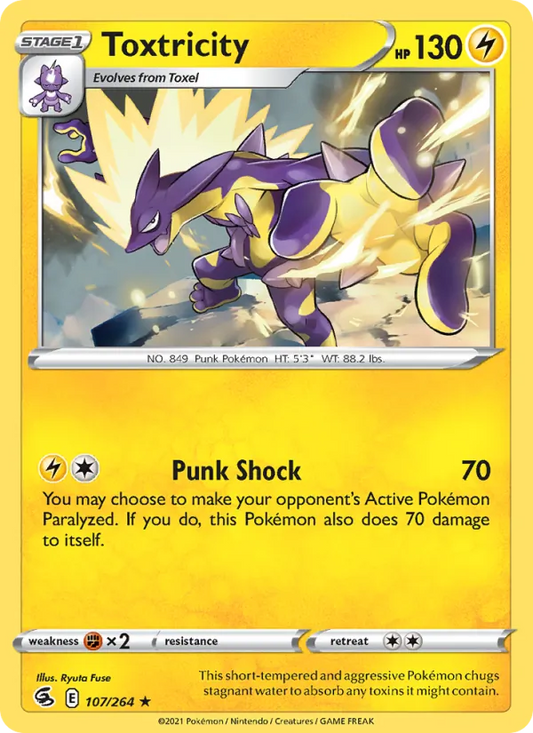 Toxtricity Reverse Holo 107/264 Fusion Strike Pokémon Card