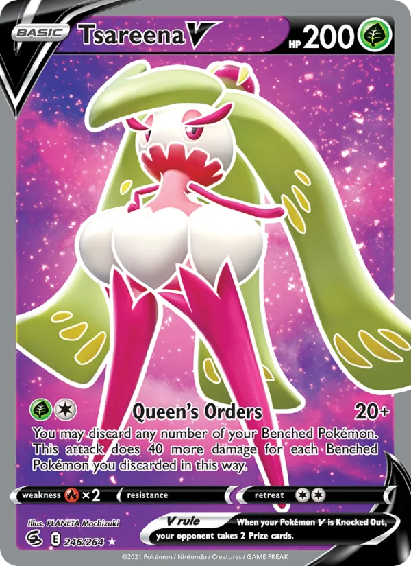 Tsareena V Holo 246/264 Fusion Strike Pokémon Card