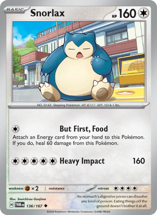 Snorlax Normal 136/167 Twilight Masquerade Pokémon Card