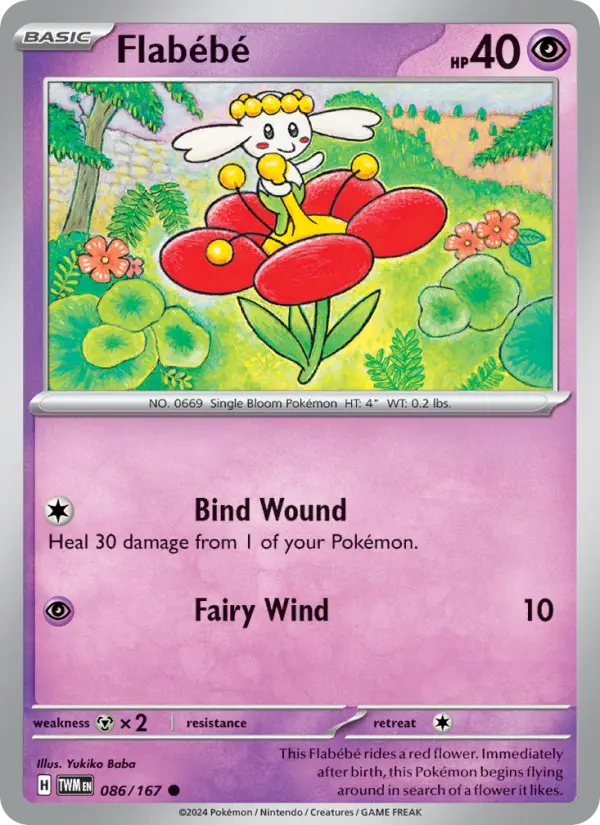 Flabébé Reverse Holo 086/167 Twilight Masquerade Pokémon Card
