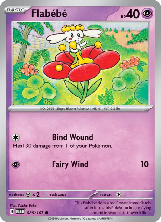 Flabébé Reverse Holo 086/167 Twilight Masquerade Pokémon Card