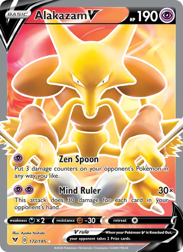 Alakazam V Holo 172/185 Vivid Voltage Pokémon Card