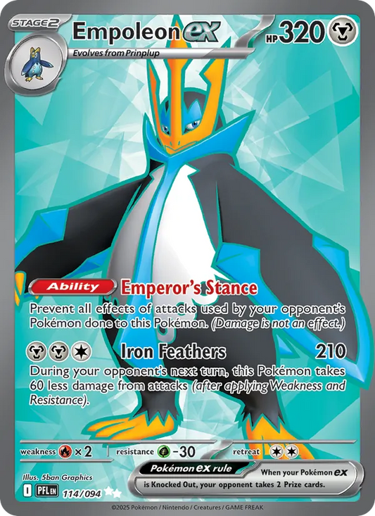 Empoleon ex Holo 114/94 Phantasmal Flames Pokémon Card
