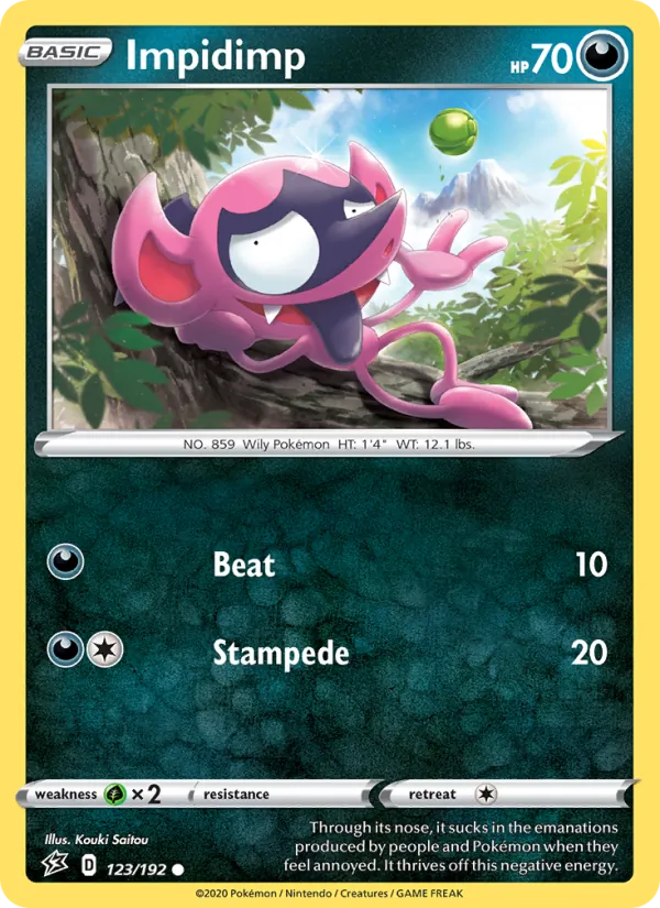 Impidimp Reverse Holo 123/192 Rebel Clash Pokémon Card