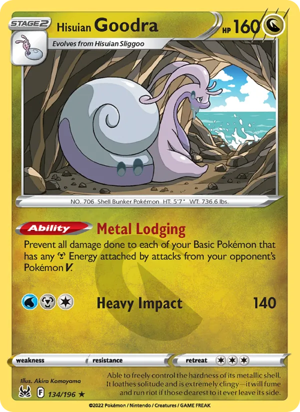 Hisuian Goodra Reverse Holo 134/196 Lost Origin Pokémon Card