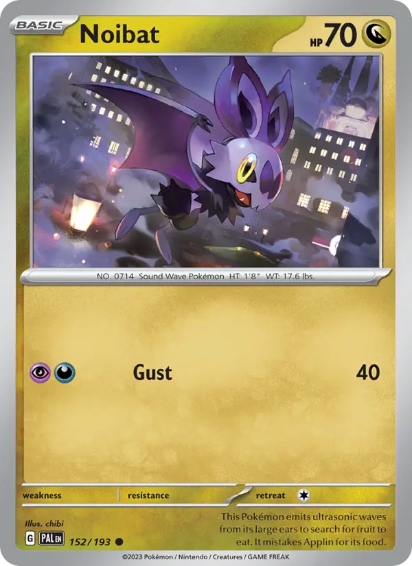 Noibat Non-Foil 152/193 Paldea Evolved Pokémon Card