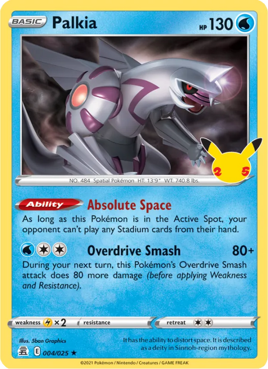 Palkia Holo 004/25 Celebrations Pokémon Card