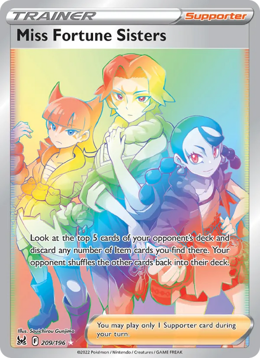 Miss Fortune Sisters Holo 209/196 Lost Origin Pokémon Card