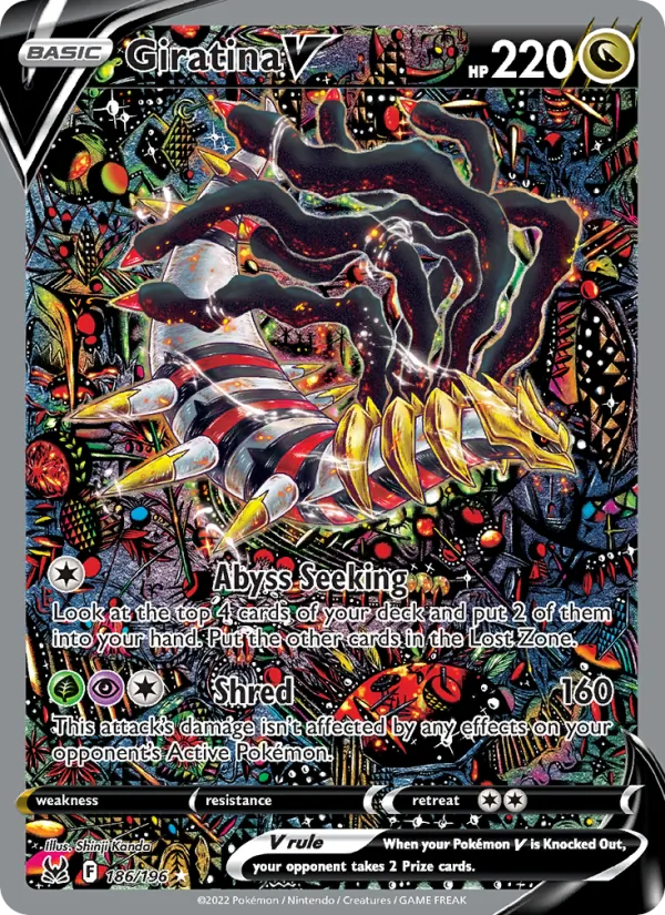 Giratina V Holo 186/196 Lost Origin Pokémon Card