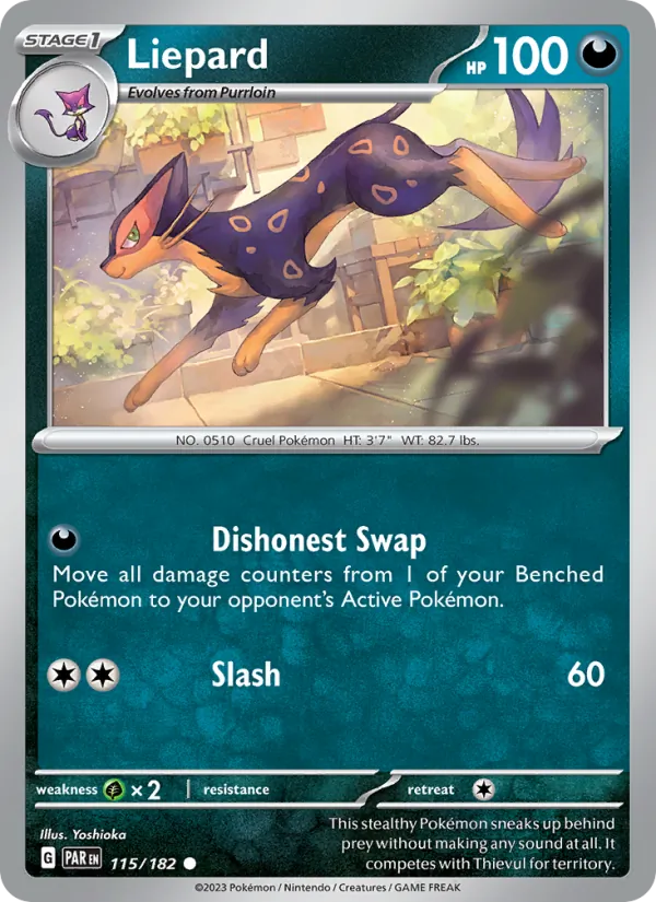 Liepard Normal 115/182 Paradox Rift Pokémon Card