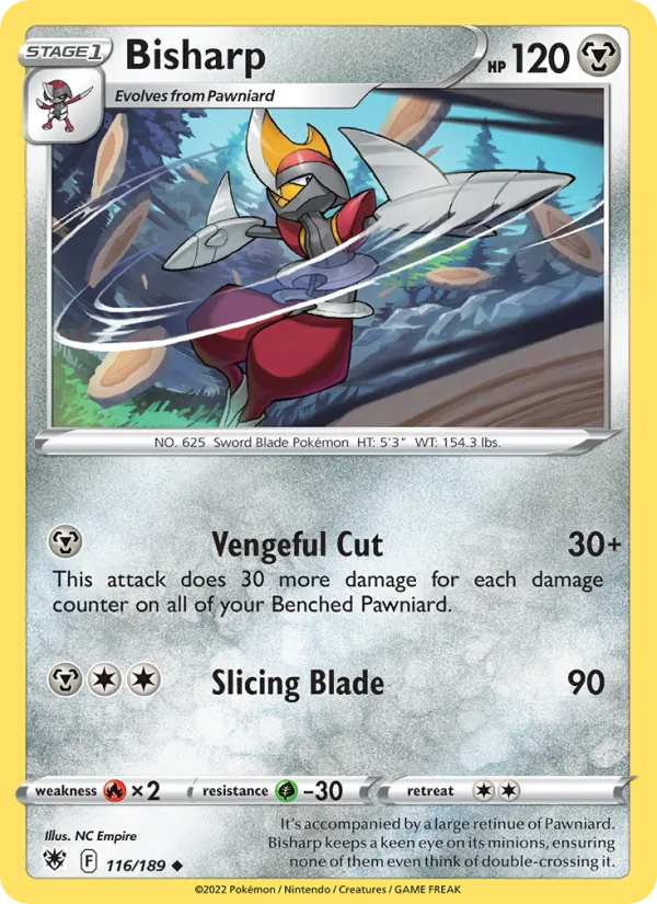 Bisharp Reverse Holo 116/189 Astral Radiance Pokémon Card