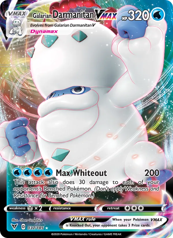 Galarian Darmanitan VMAX Holo 037/185 Vivid Voltage Pokémon Card