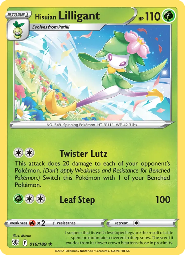 Hisuian Lilligant Reverse Holo 016/189 Astral Radiance Pokémon Card