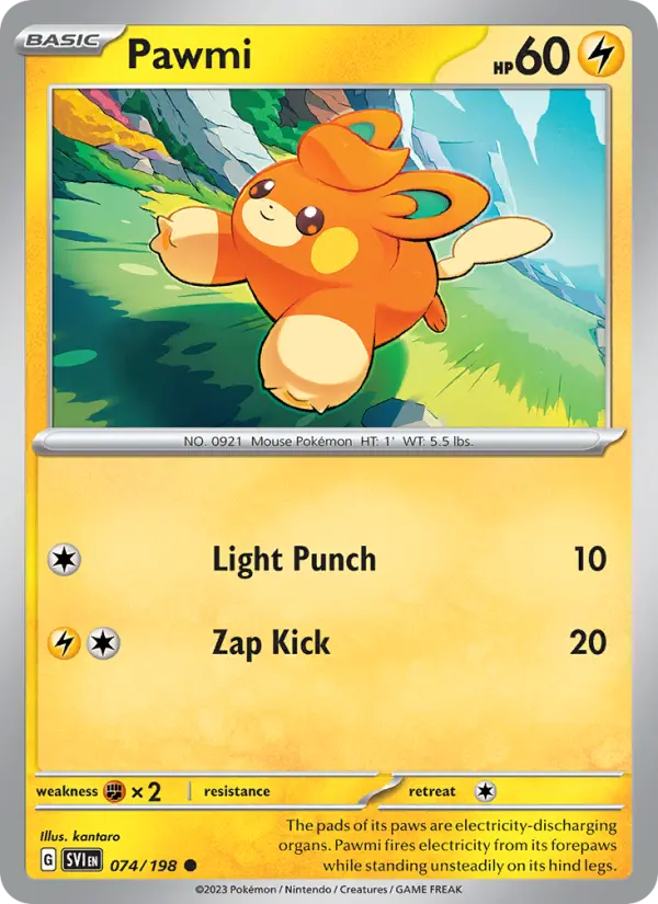 Pawmi Non-Foil 074/198 Scarlet & Violet Pokémon Card