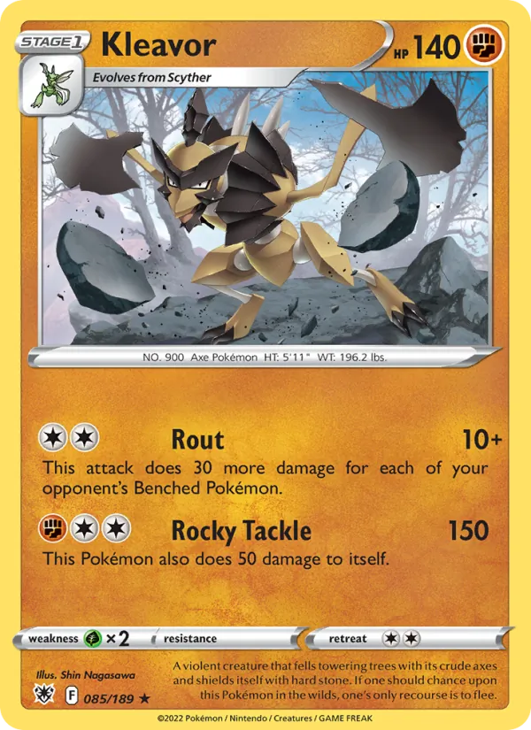 Kleavor Reverse Holo 085/189 Astral Radiance Pokémon Card