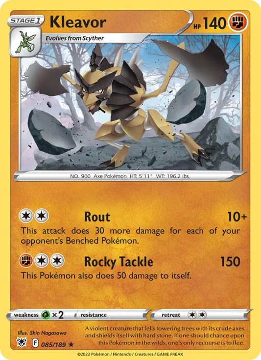 Kleavor Reverse Holo 085/189 Astral Radiance Pokémon Card
