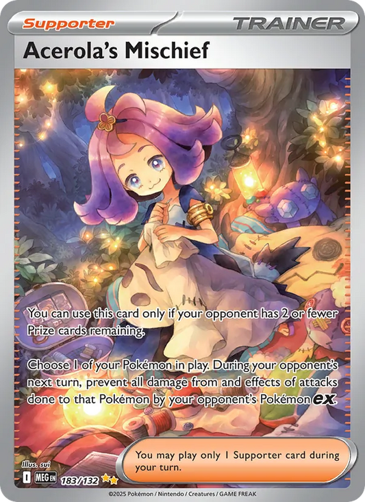 Acerola's Mischief Holo 183/132 Mega Evolution Pokémon Card