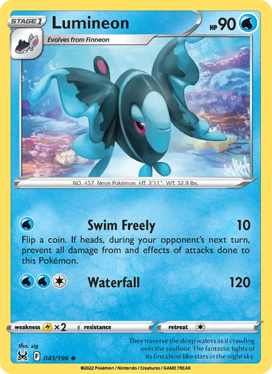 Lumineon Reverse Holo 041/196 Lost Origin Pokémon Card