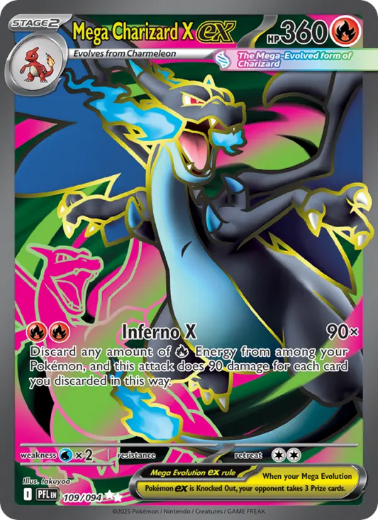 Mega Charizard X ex Holo 109/94 Phantasmal Flames Pokémon Card