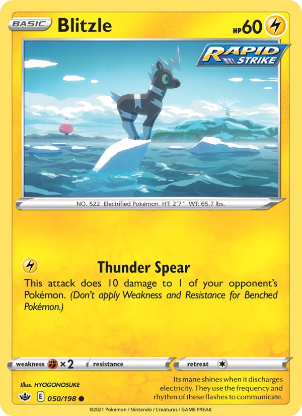 Blitzle Reverse Holo 050/198 Chilling Reign Pokémon Card