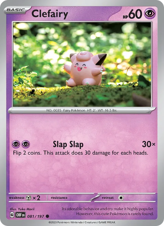 Clefairy Normal 081/197 Obsidian Flames Pokémon Card