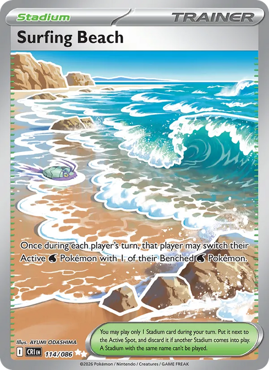 Surfing Beach Holo 114/86 Chaos Rising Pokémon Card