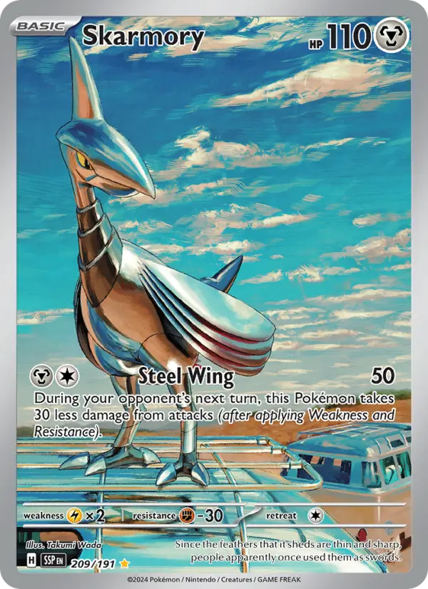 Skarmory Holo 209/191 Surging Sparks Pokémon Card