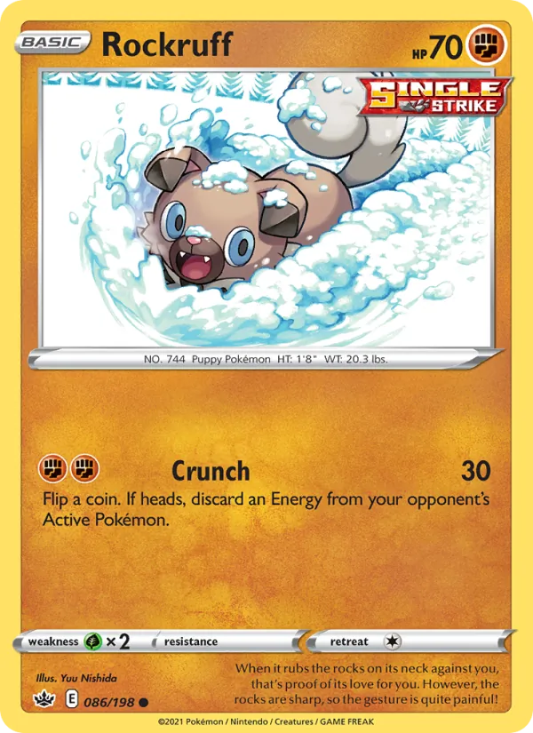 Rockruff Reverse Holo 086/198 Chilling Reign Pokémon Card