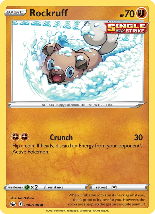 Rockruff Reverse Holo 086/198 Chilling Reign Pokémon Card