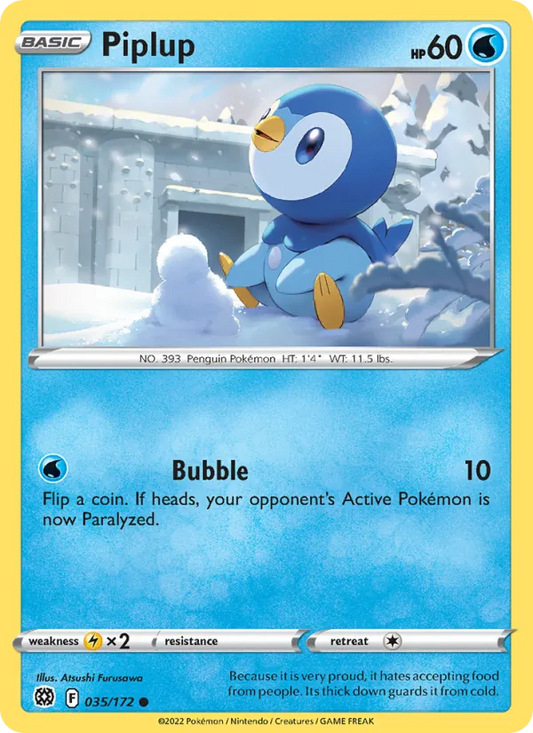 Piplup Normal 035/172 Brilliant Stars Pokémon Card