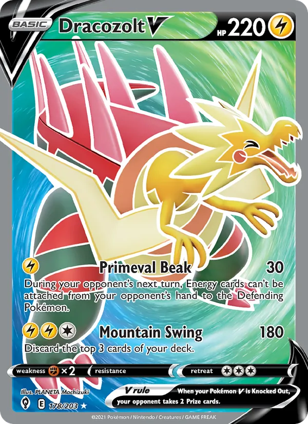 Dracozolt V Holo 178/203 Evolving Skies Pokémon Card