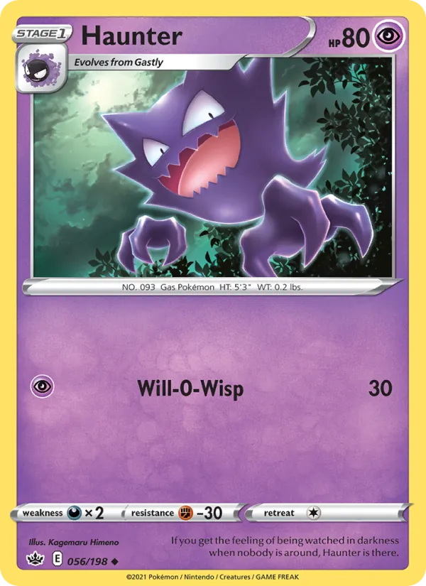 Haunter Reverse Holo 056/198 Chilling Reign Pokémon Card