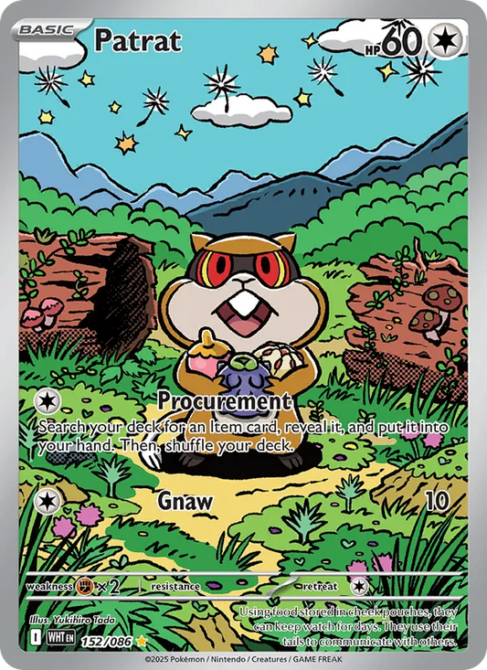 Patrat Holo 152/86 White Flare Pokémon Card