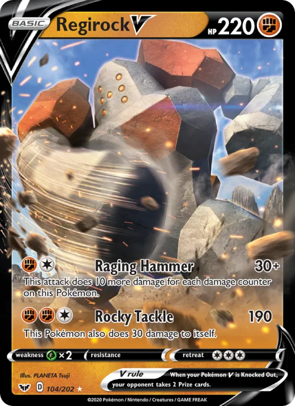 Regirock V Holo 104/202 Sword & Shield Pokémon Card
