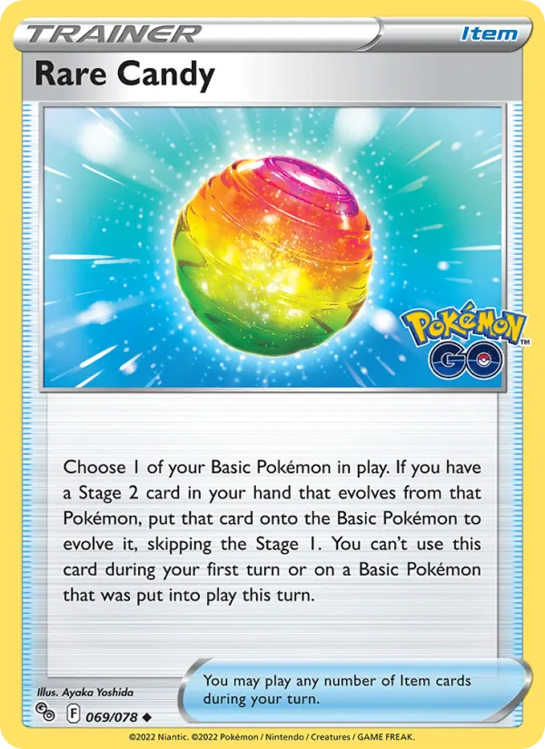Rare Candy Reverse Holo 069/78 Pokémon GO Pokémon Card