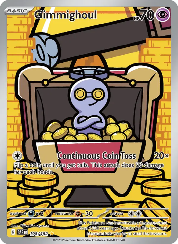 Gimmighoul Holo 198/182 Paradox Rift Pokémon Card