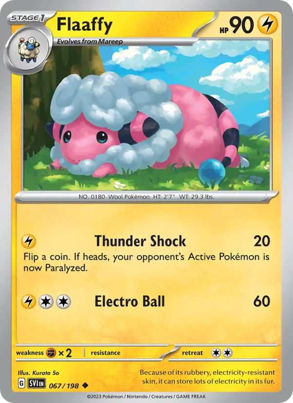 Flaaffy Non-Foil 067/198 Scarlet & Violet Pokémon Card