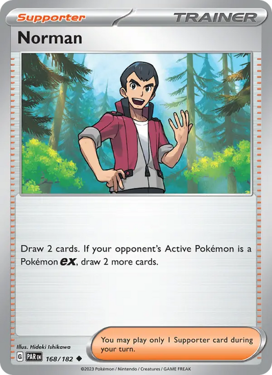 Norman Reverse Holo 168/182 Paradox Rift Pokémon Card