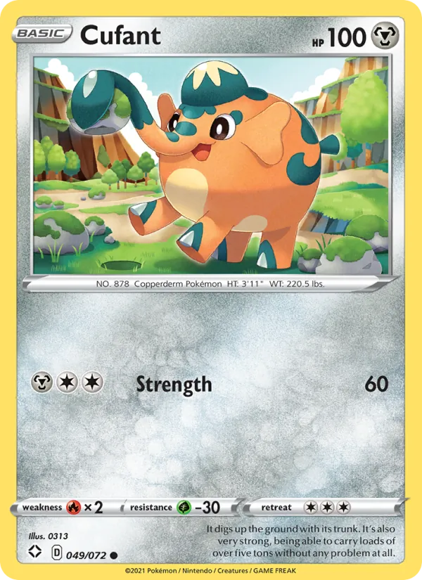 Cufant Reverse Holo 049/72 Shining Fates Pokémon Card