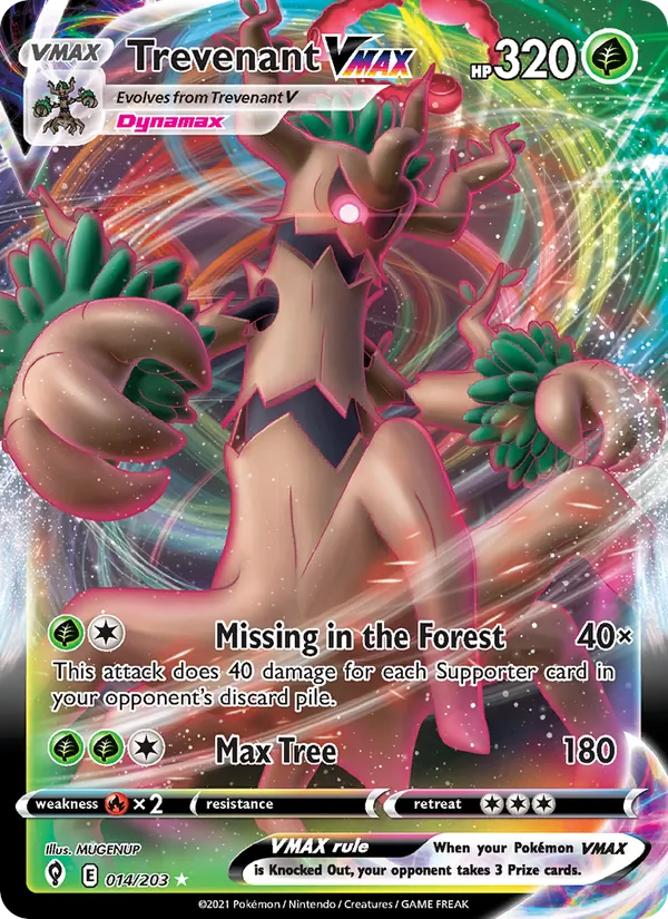 Trevenant VMAX Holo 014/203 Evolving Skies Pokémon Card