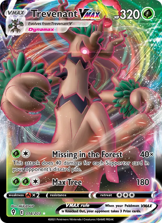 Trevenant VMAX Holo 014/203 Evolving Skies Pokémon Card