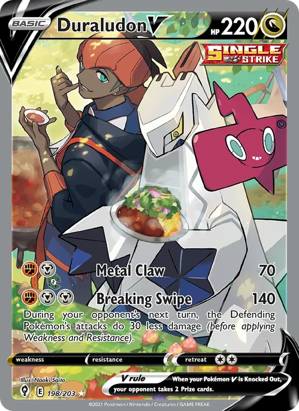 Duraludon V Holo 198/203 Evolving Skies Pokémon Card