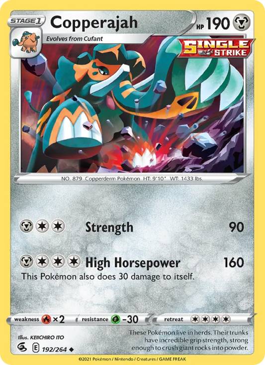 Copperajah Reverse Holo 192/264 Fusion Strike Pokémon Card