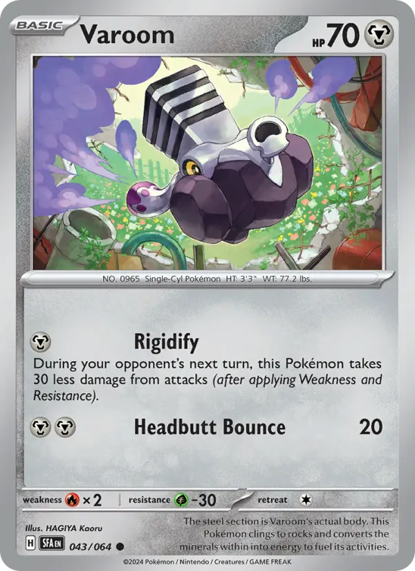 Varoom Non-Foil 043/64 Shrouded Fable Pokémon Card