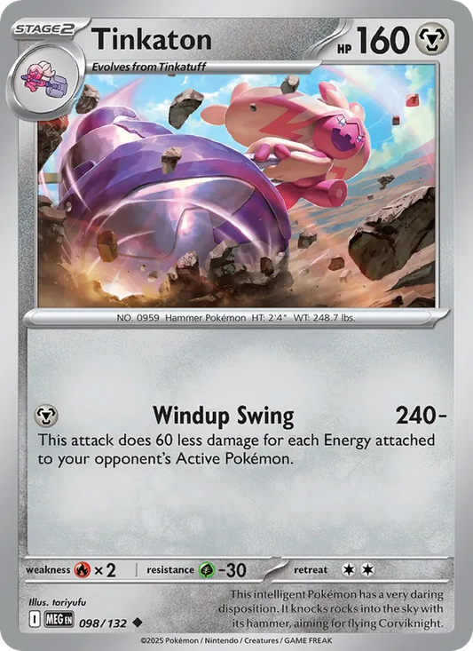 Tinkaton Normal 098/132 Mega Evolution Pokémon Card