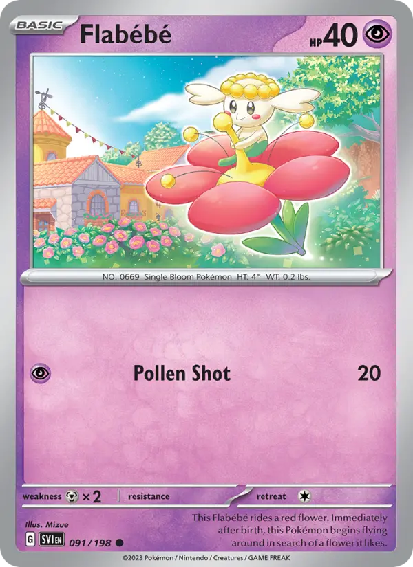 Flabébé Non-Foil 091/198 Scarlet & Violet Pokémon Card
