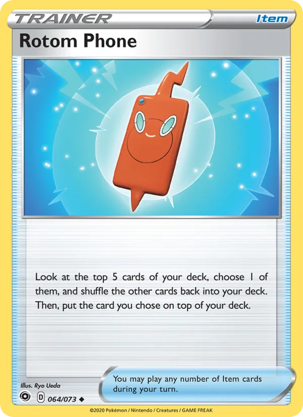 Rotom Phone Reverse Holo 064/73 Champion's Path Pokémon Card